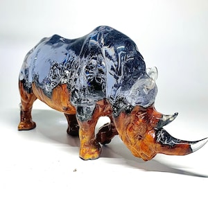 Resin sculpture rhinooo,Resin Art,  Epoxy sculpture rhinooo, Sculpture Art, Birthday gift, Gift for father, Gift for boyfriend, Epoxy lamp