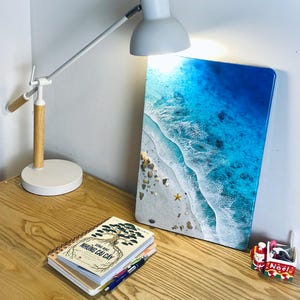 Ocean Resin Wall Art, 3D Beach Epoxy Table Decor, Coastal Decor, Handmade Seascape, Beach House Wall Art, Ocean Wave Painting, Sea Gift