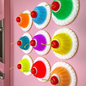 JELLY CAKE Wall 3D resin Wall art/ CuSTOM COLORS / Fake food art/Dopamine Decor / nostalgic/ Cherry art / Kitchen Decor / Kitschy