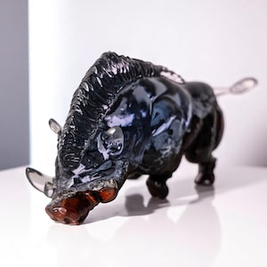 Handmade Boaaar Resin Sculpture | Epoxy Art Lamp | Unique Decorative Statue | Birthday Gift for Father or Friend | Resin Table Light